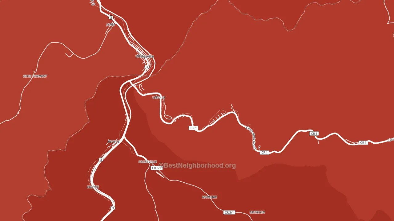 Leevale, WV block-group political-lean map
