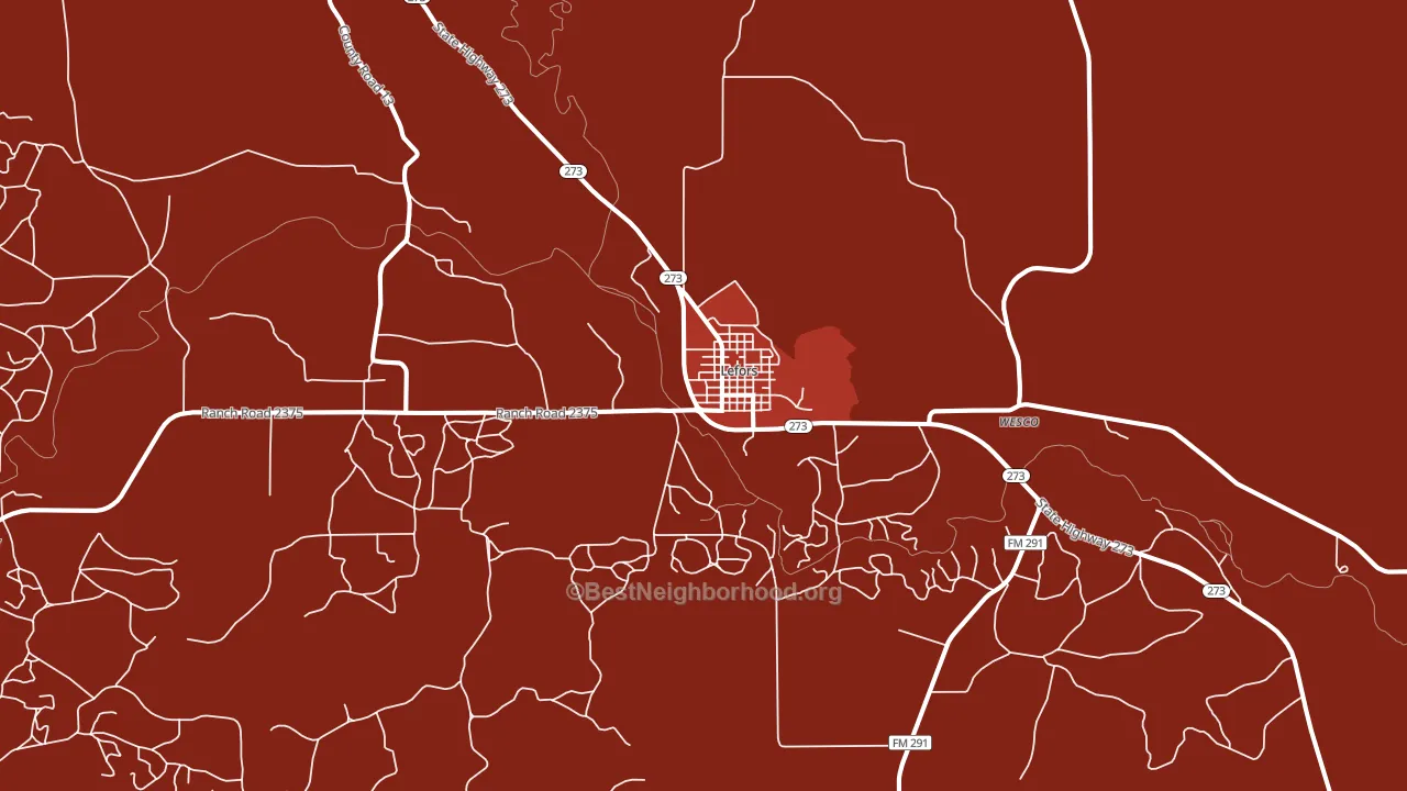 Lefors, TX block-group political-lean map