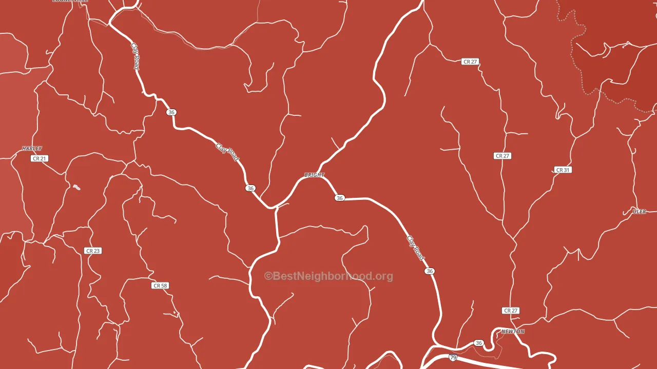 Left Hand, WV block-group political-lean map