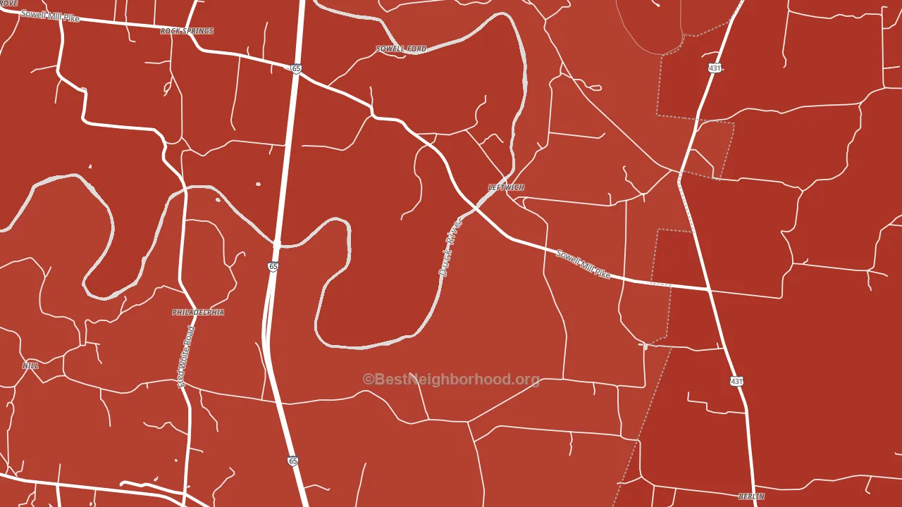 Leftwich, TN block-group political-lean map