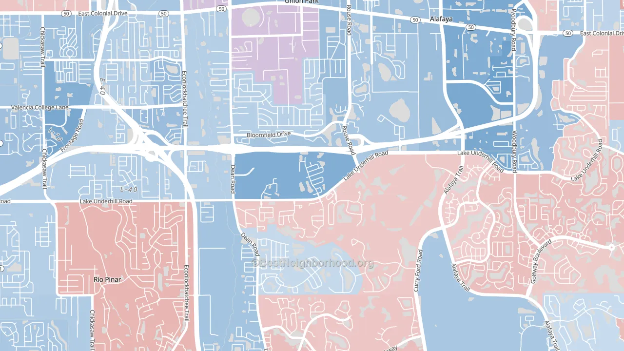 Legacy Place, Alafaya, FL block-group political-lean map