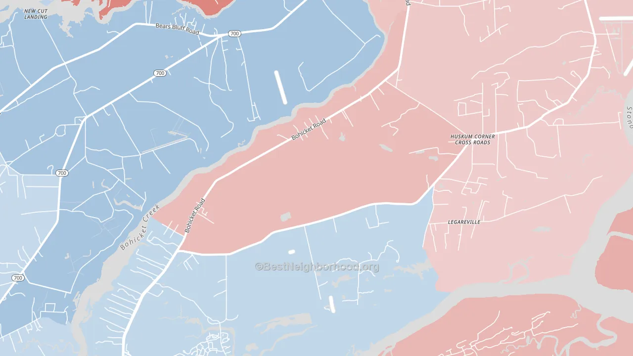 Legareville, SC block-group political-lean map