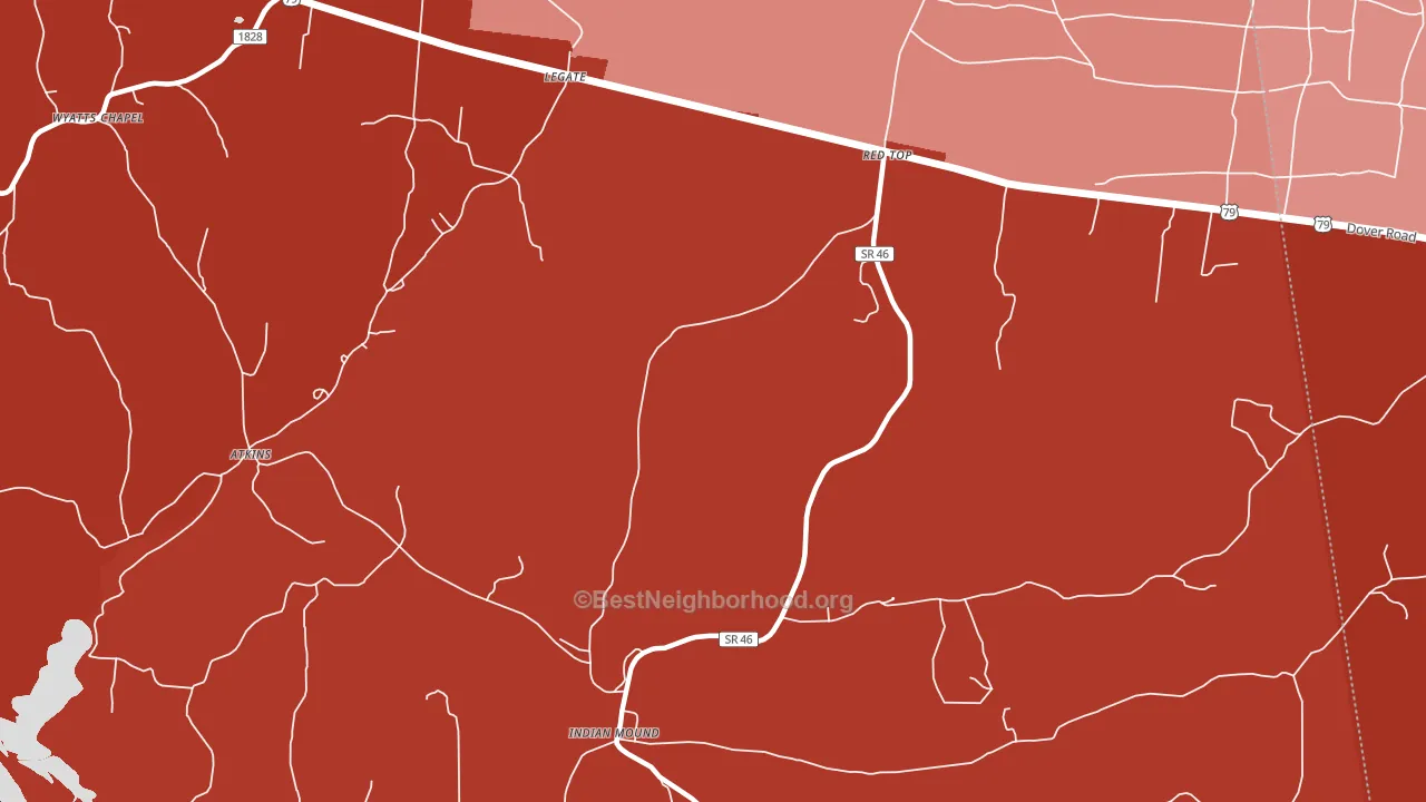 Legate, TN block-group political-lean map
