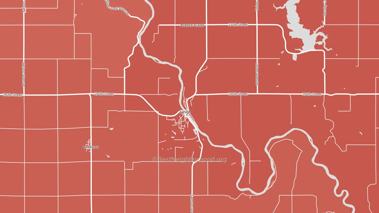 Lehigh, IA block-group political-lean map