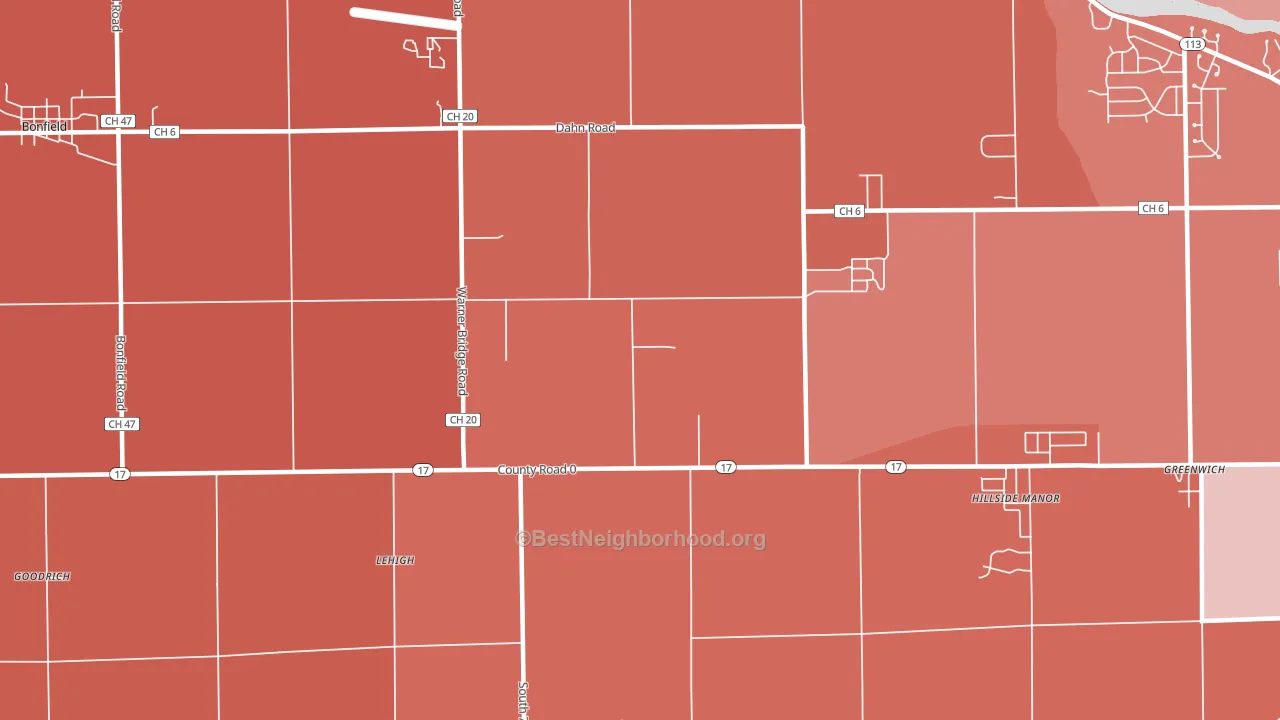 Lehigh, IL block-group political-lean map