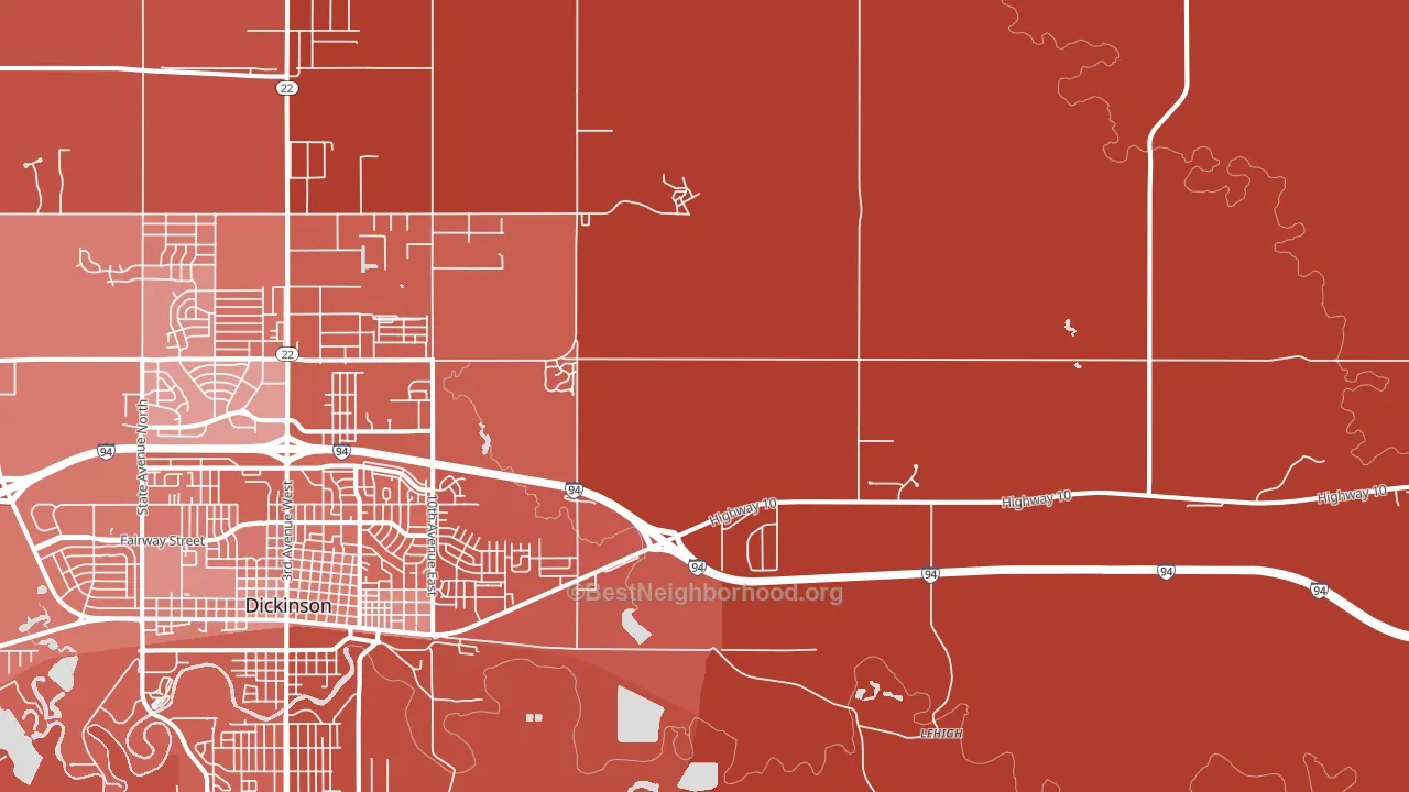 Lehigh, ND block-group political-lean map