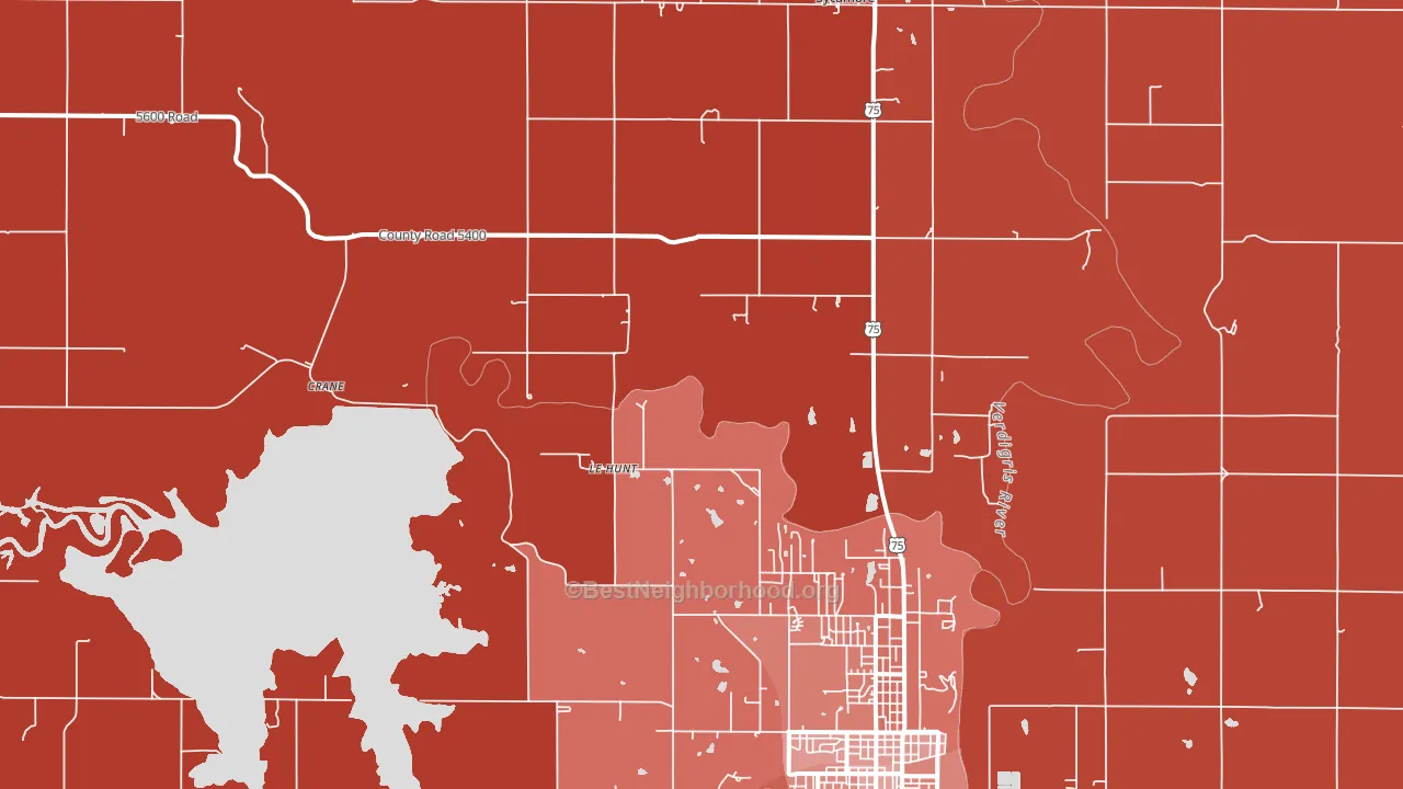 Lehunt, KS block-group political-lean map