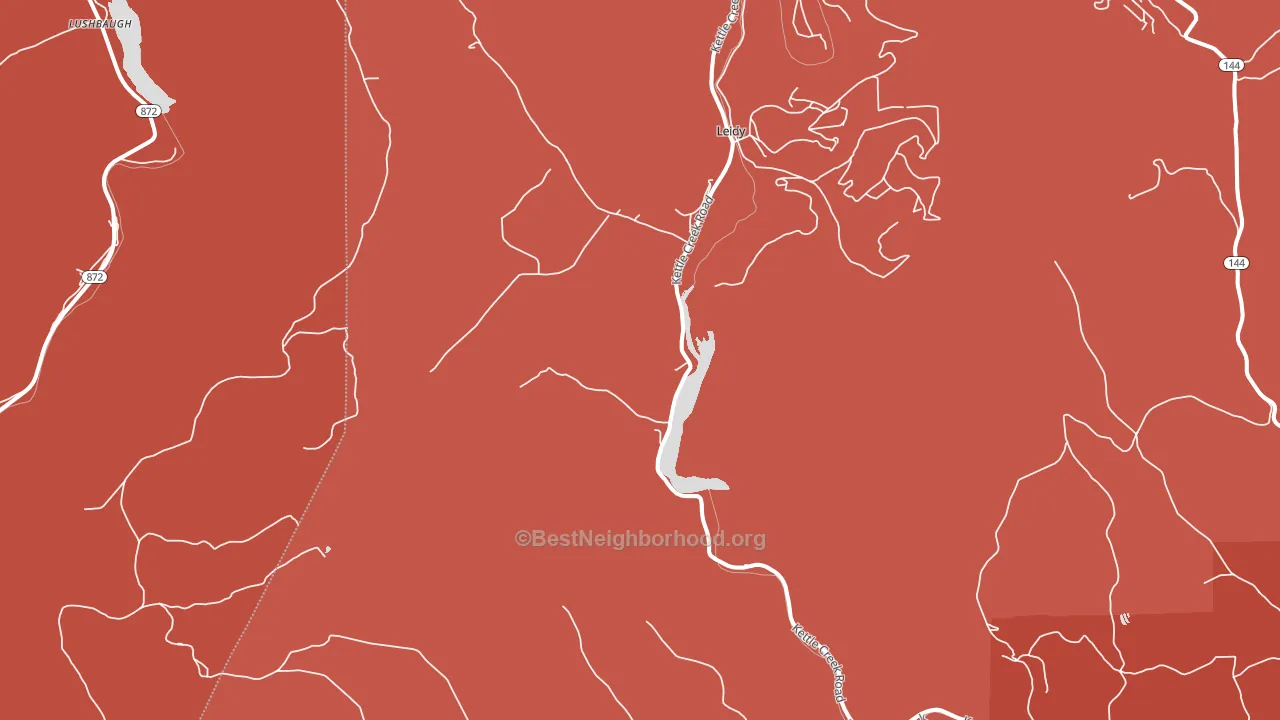 Leidy, PA block-group political-lean map