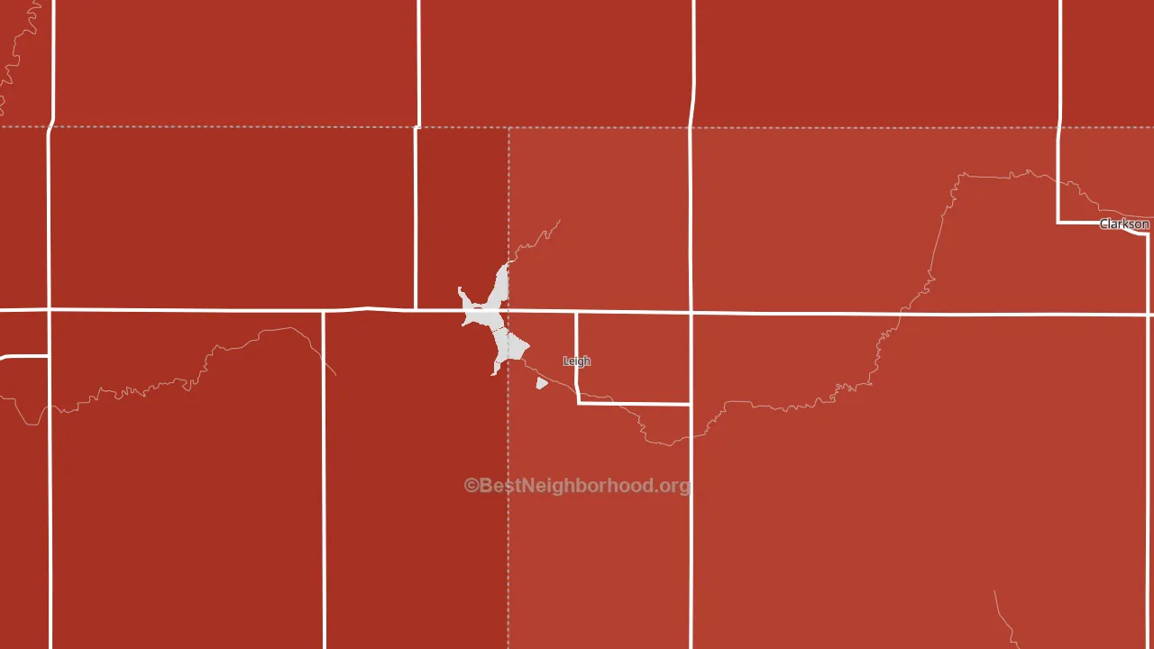 Leigh, NE block-group political-lean map