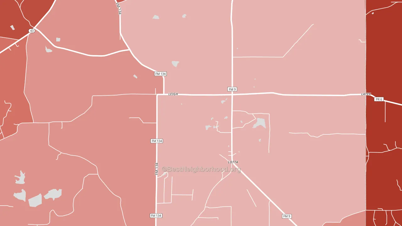 Leigh, TX block-group political-lean map