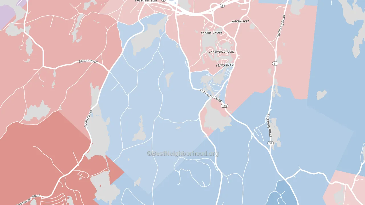 Leino Park, MA block-group political-lean map
