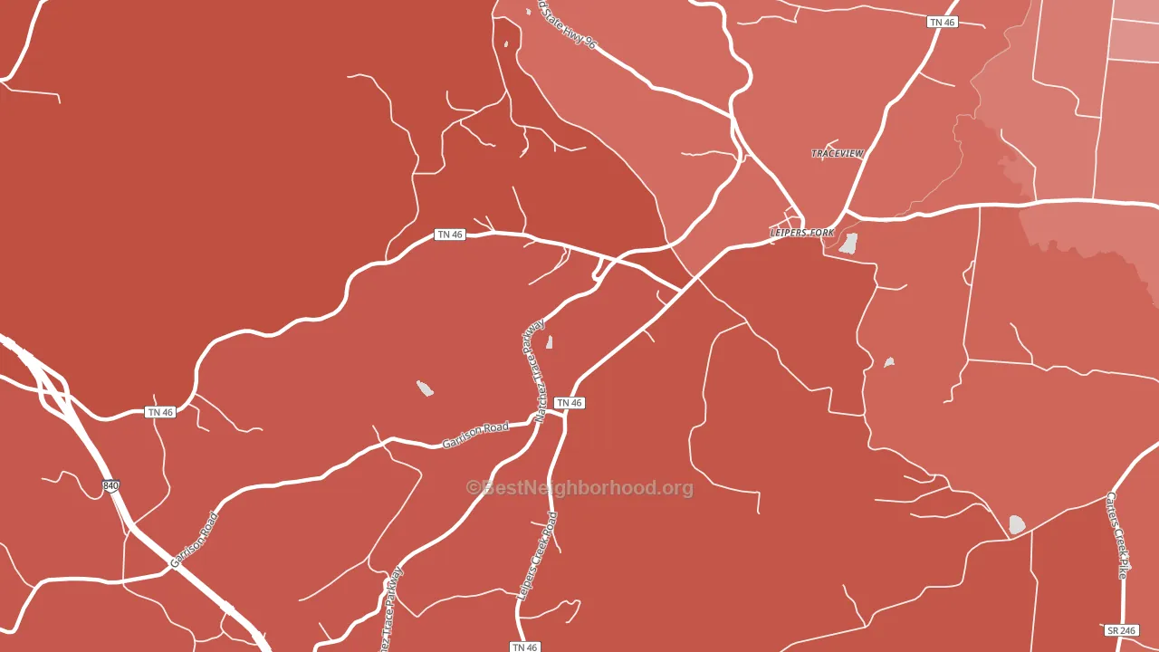 Leipers Fork, TN block-group political-lean map