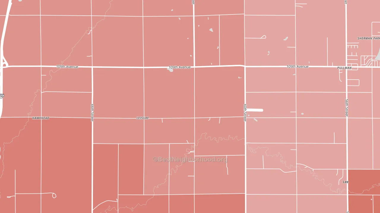 Leisure, MI block-group political-lean map