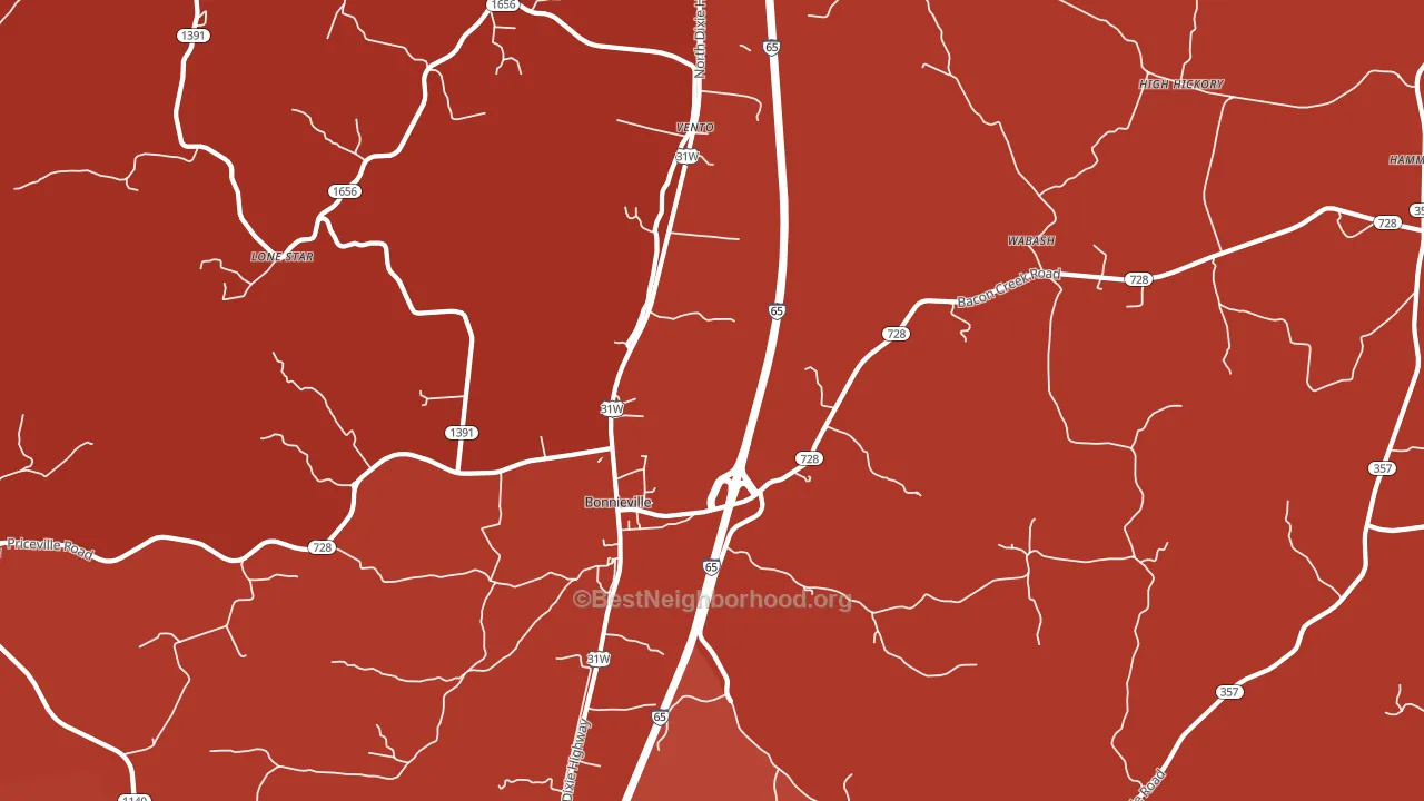 Leitchfield Crossing, KY block-group political-lean map