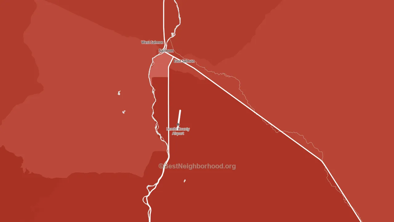 Lemhi County, ID block-group political-lean map