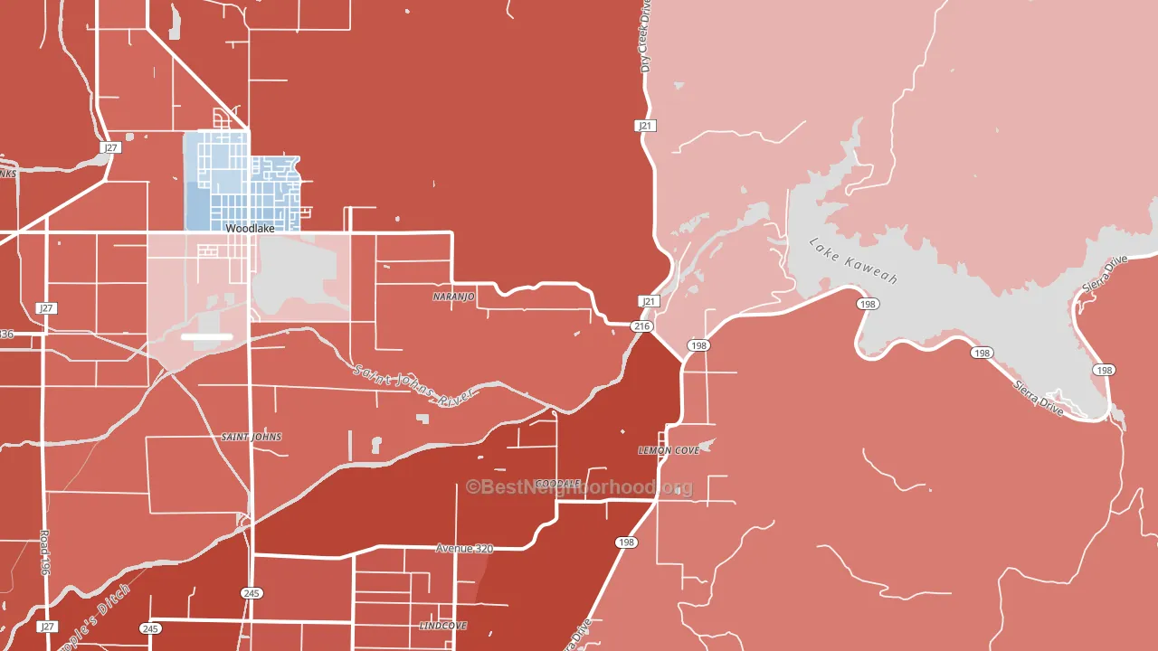 Lemon Cove, CA block-group political-lean map