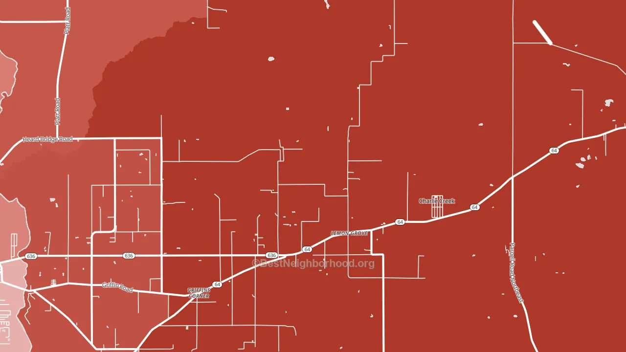 Lemon Grove, FL block-group political-lean map
