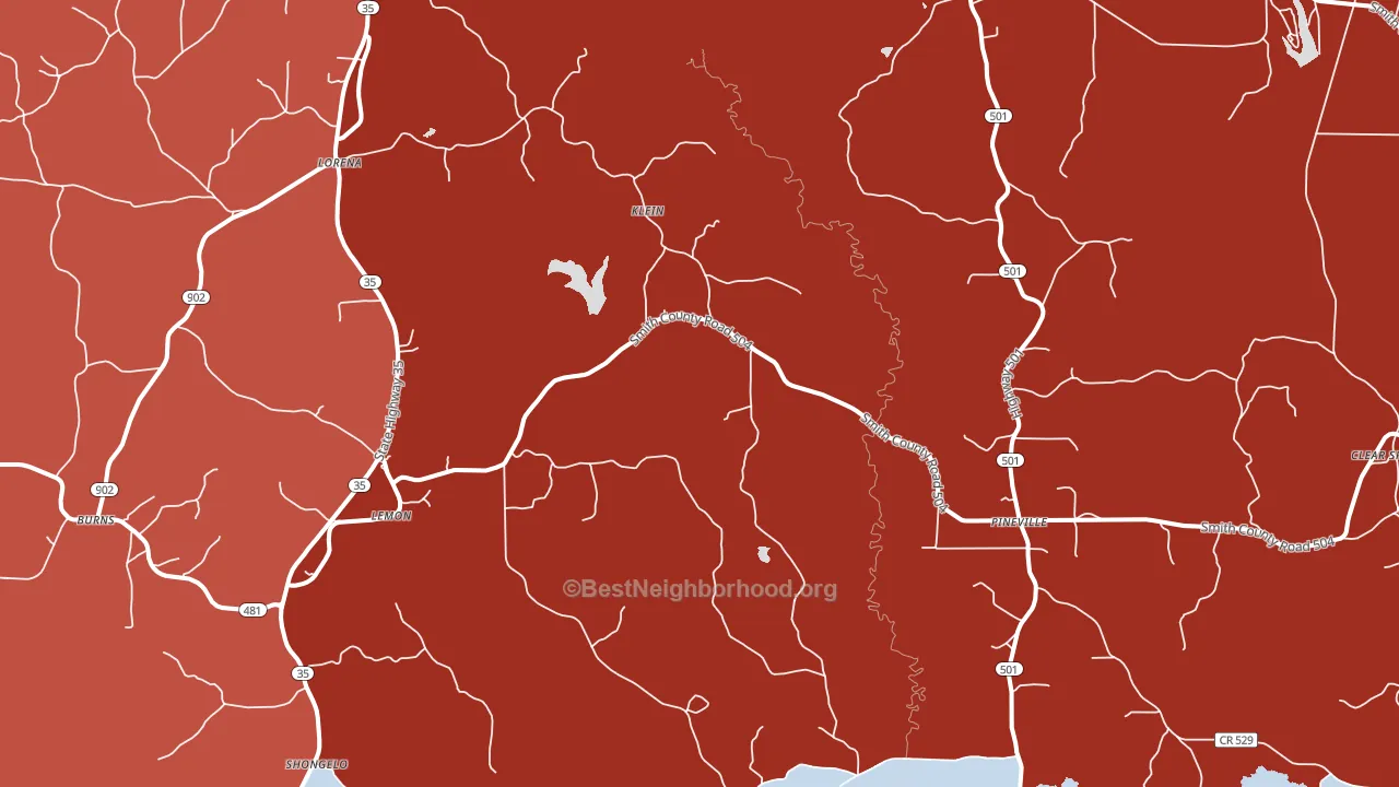 Lemon, MS block-group political-lean map