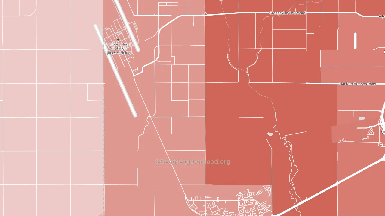 Lemoore Naval Air Station, CA block-group political-lean map