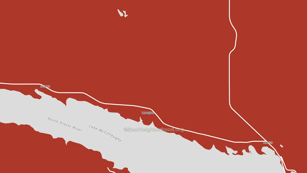 Lemoyne, NE block-group political-lean map