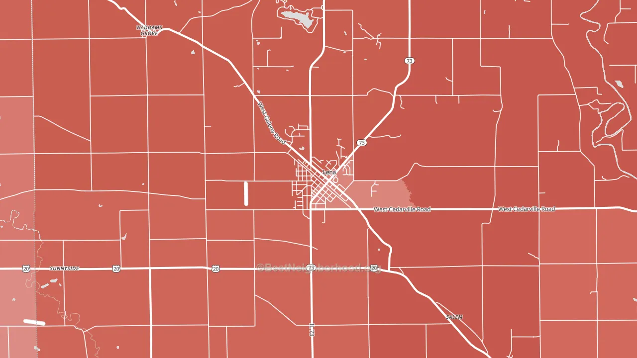 Lena, IL block-group political-lean map