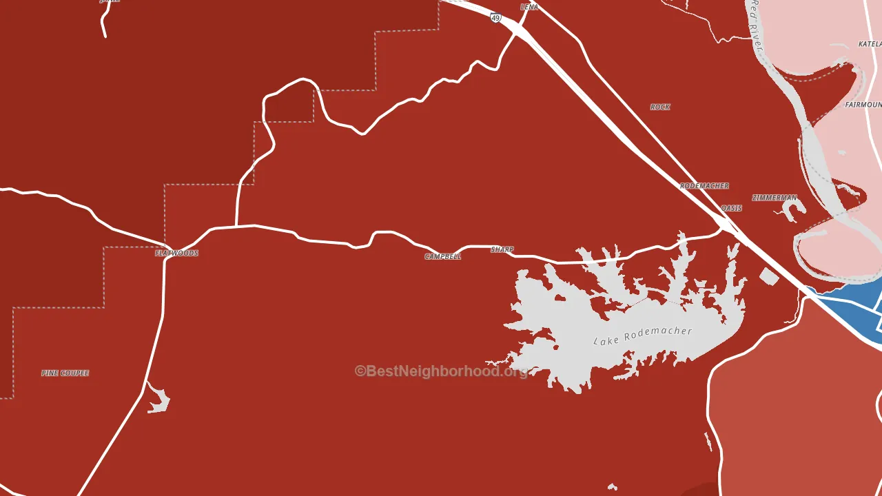 Lena, LA block-group political-lean map