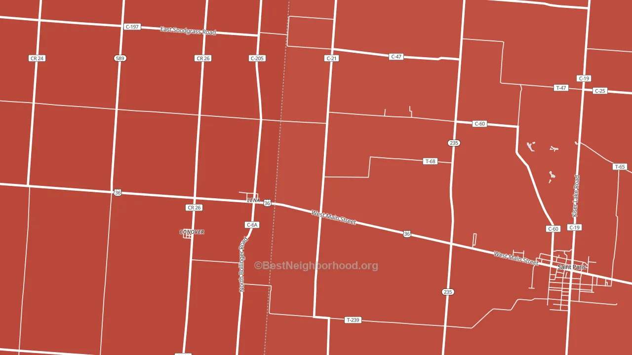 Lena, OH block-group political-lean map