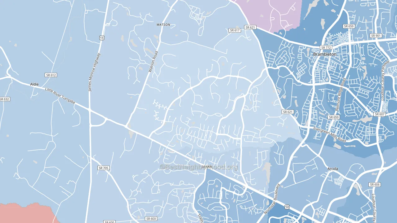 Lenah, VA block-group political-lean map