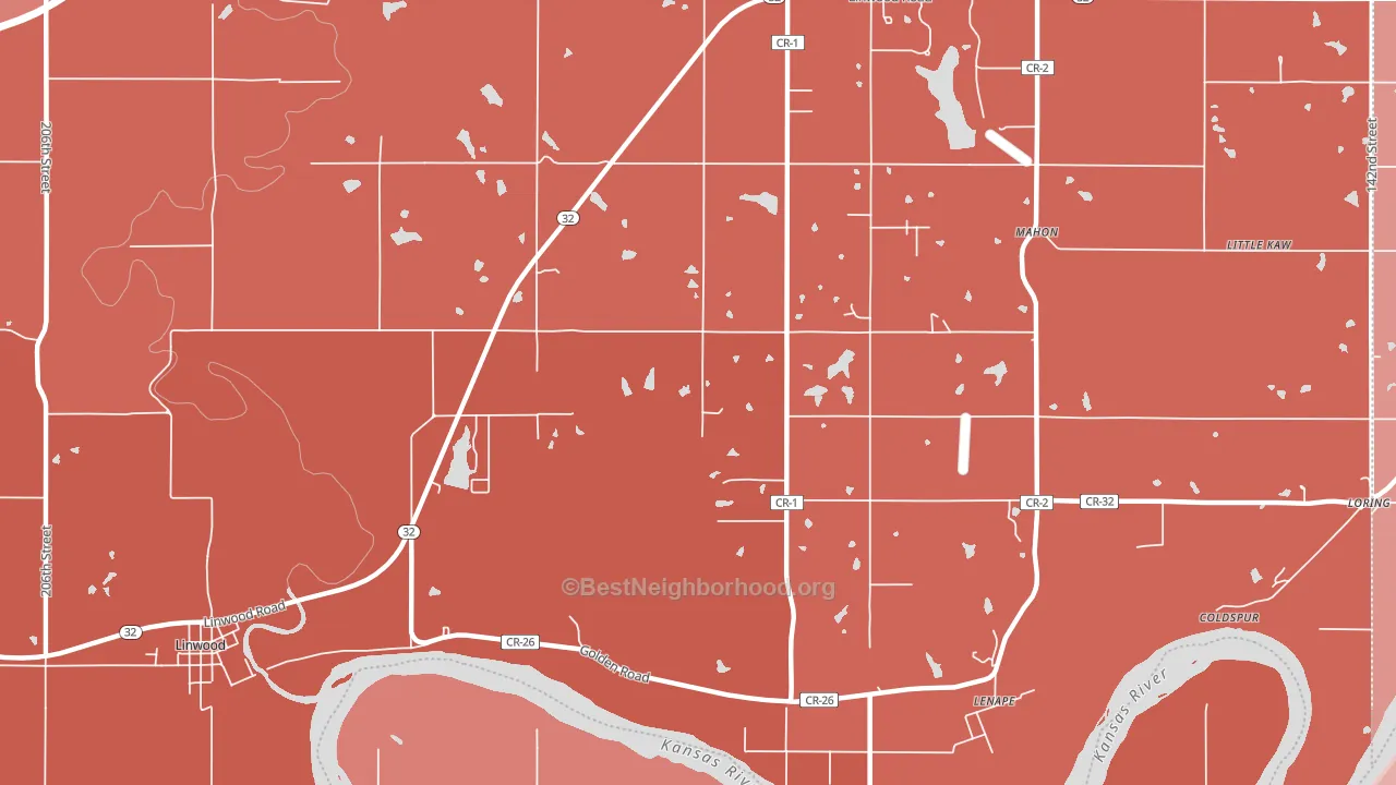 Lenape, KS block-group political-lean map