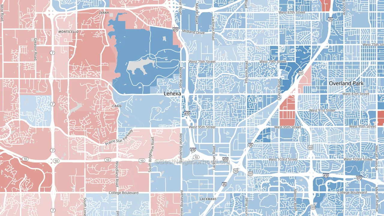 Lenexa, KS block-group political-lean map
