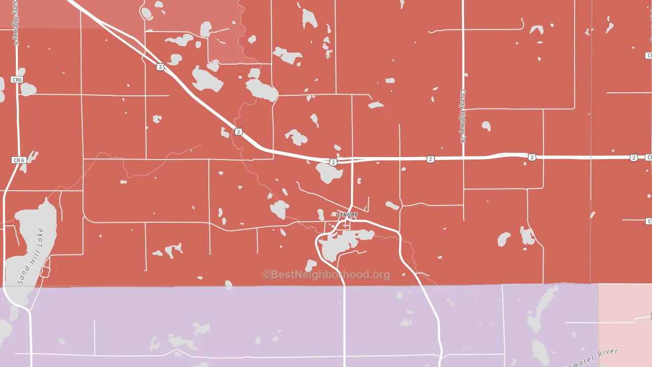 Lengby, MN block-group political-lean map
