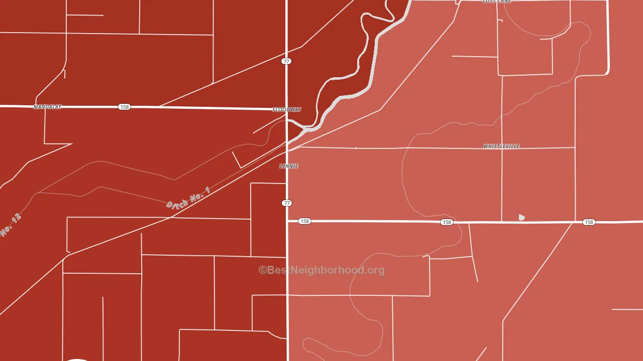 Lennie, AR block-group political-lean map