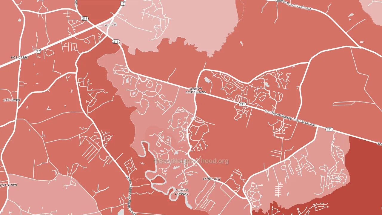 Lennon Crossroads, NC block-group political-lean map