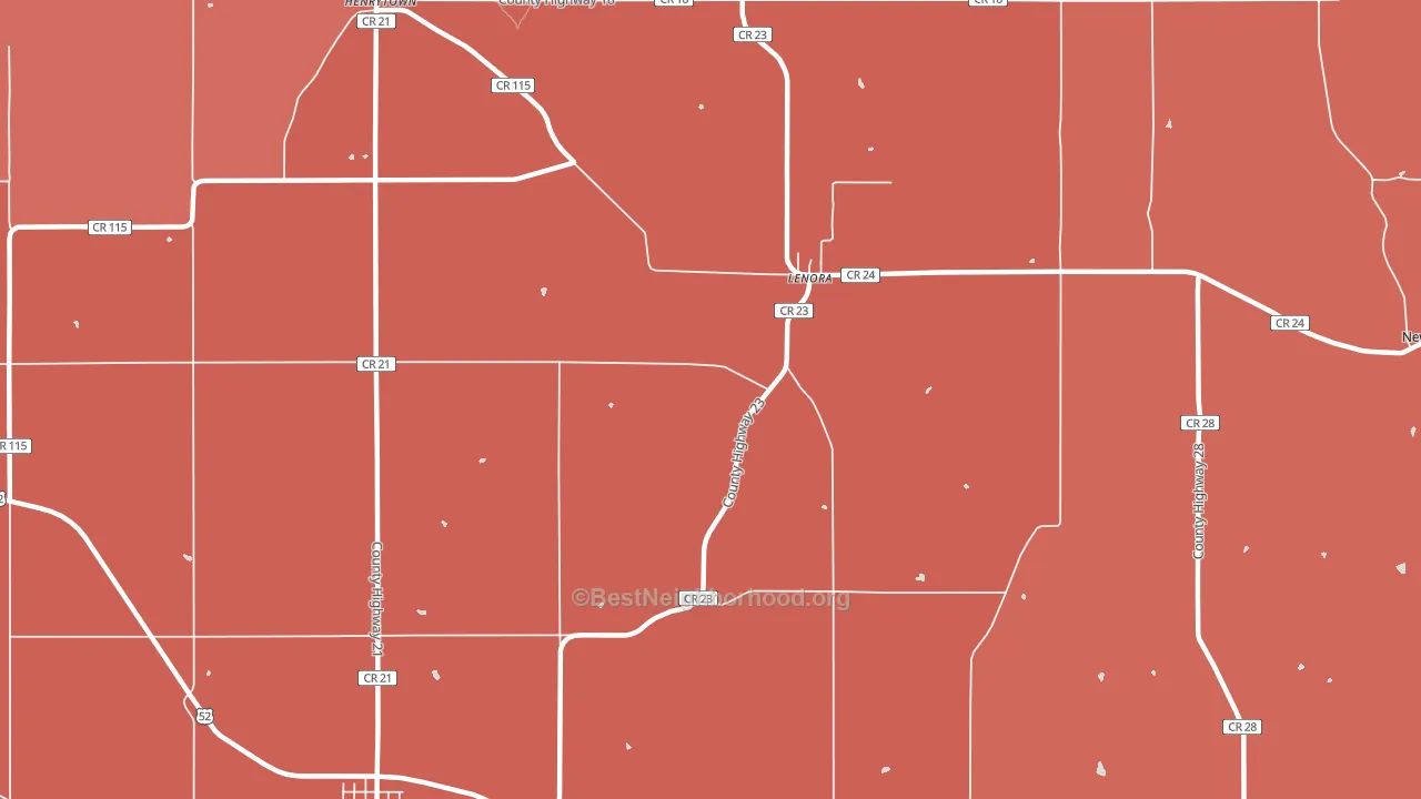 Lenora, MN block-group political-lean map