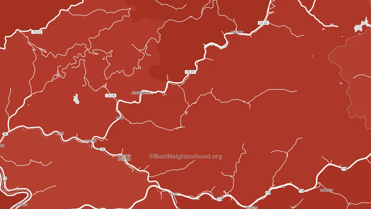 Lenore, WV block-group political-lean map