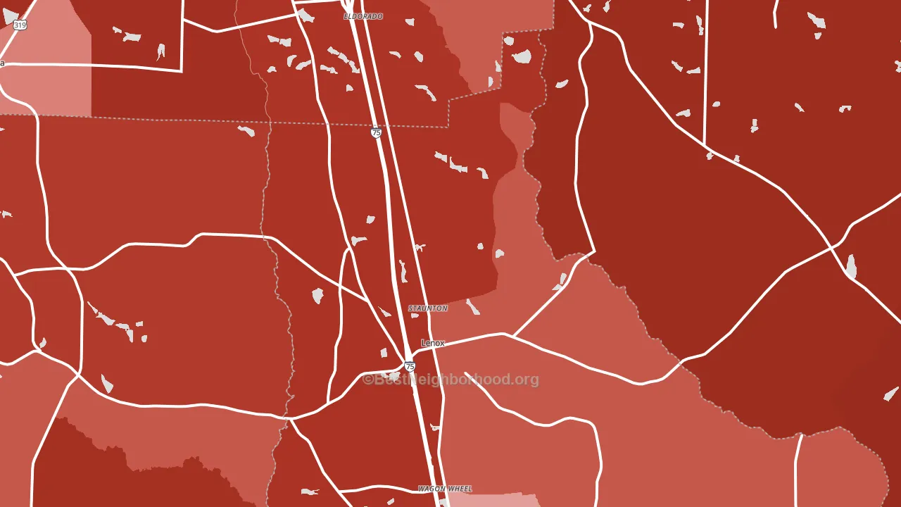 Lenox, GA block-group political-lean map