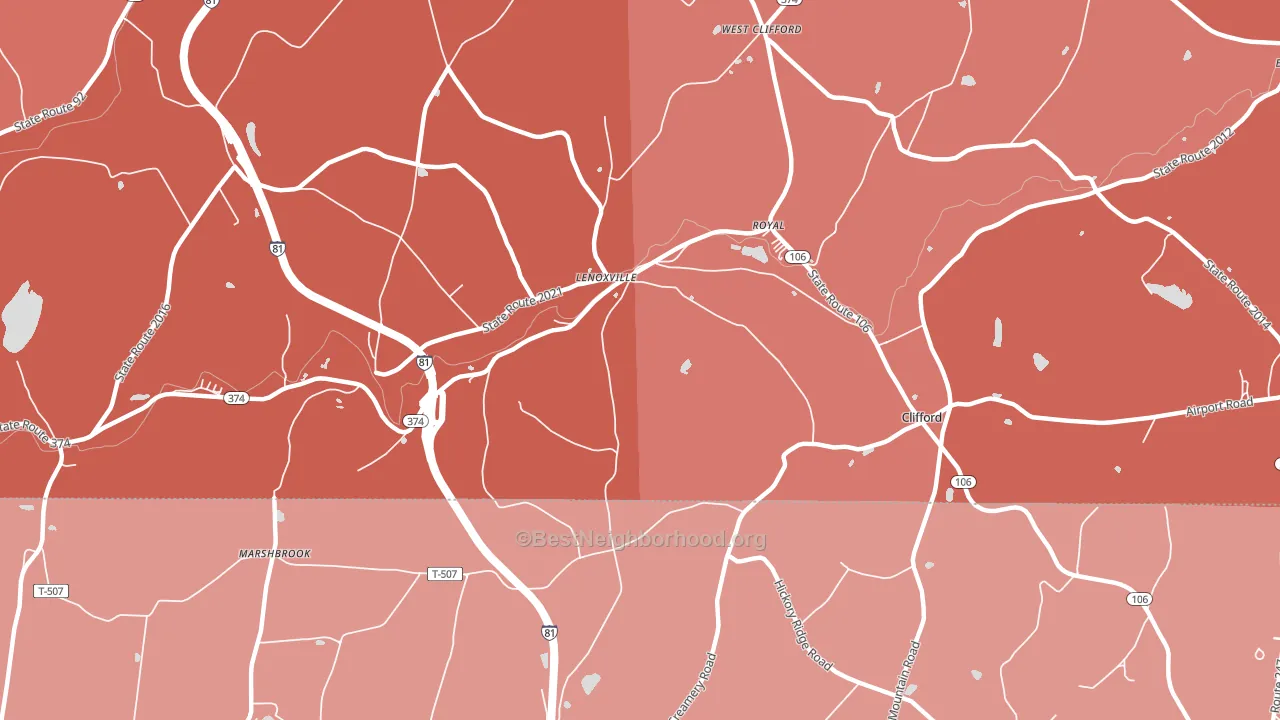 Lenoxville, PA block-group political-lean map