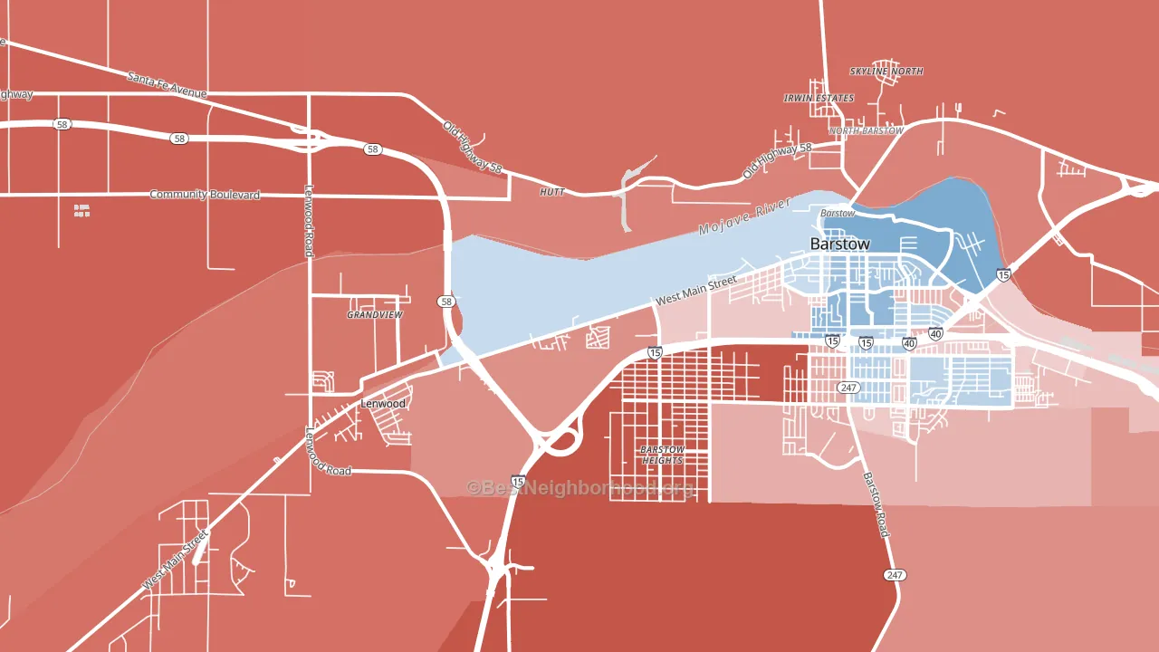Lenwood, CA block-group political-lean map