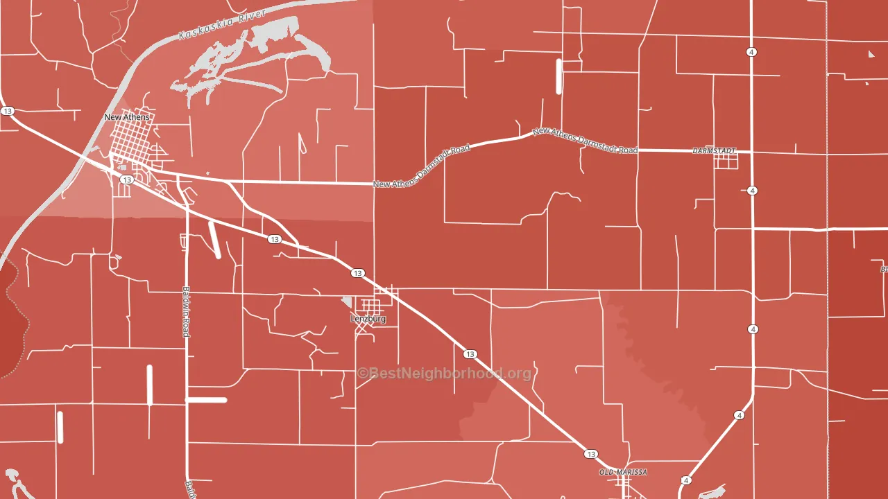 Lenzburg, IL block-group political-lean map