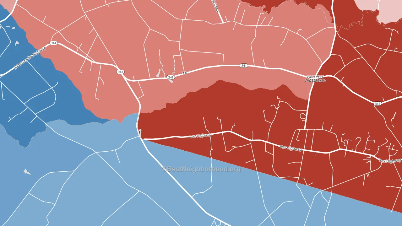 Leo, SC block-group political-lean map