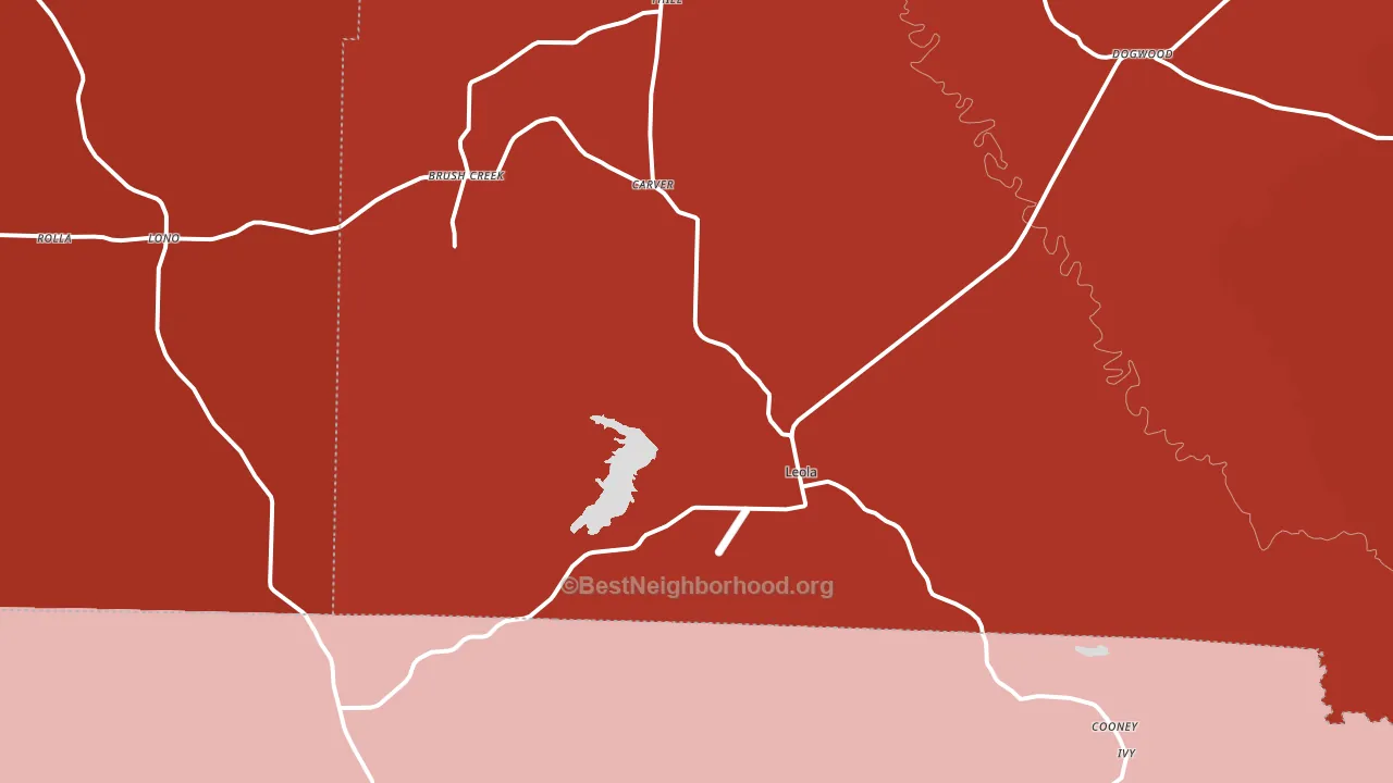Leola, AR block-group political-lean map