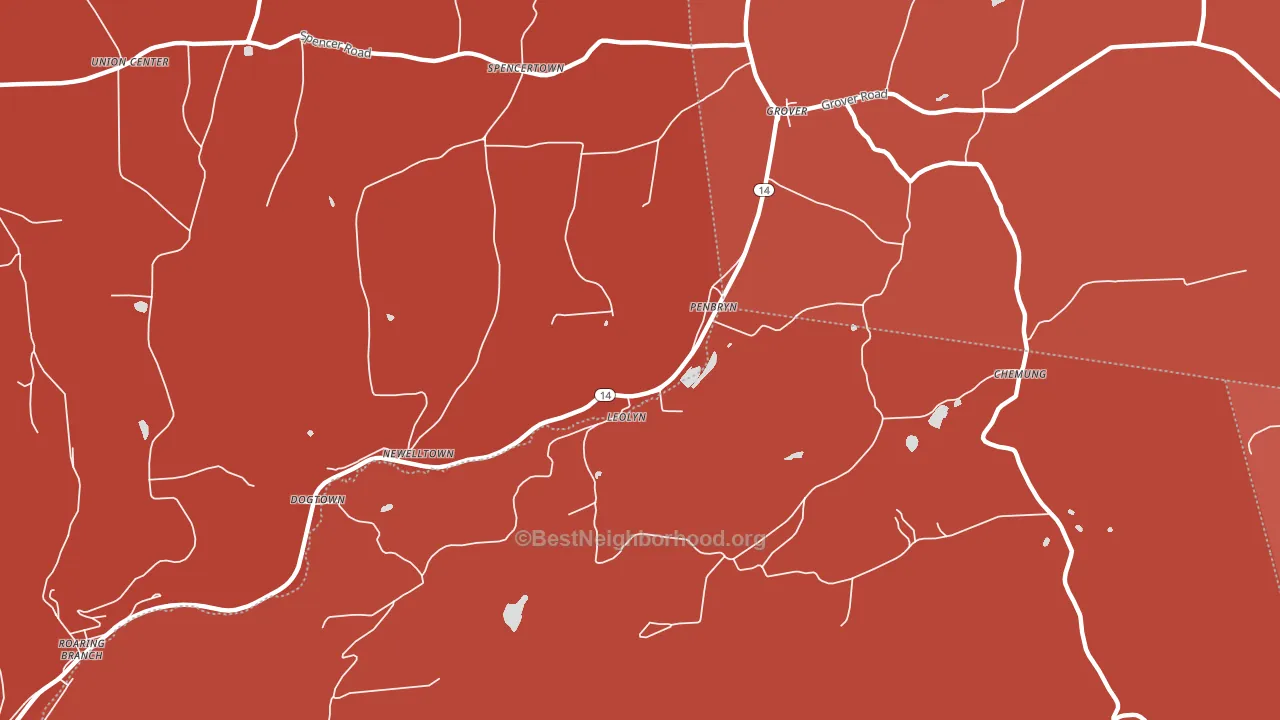 Leolyn, PA block-group political-lean map