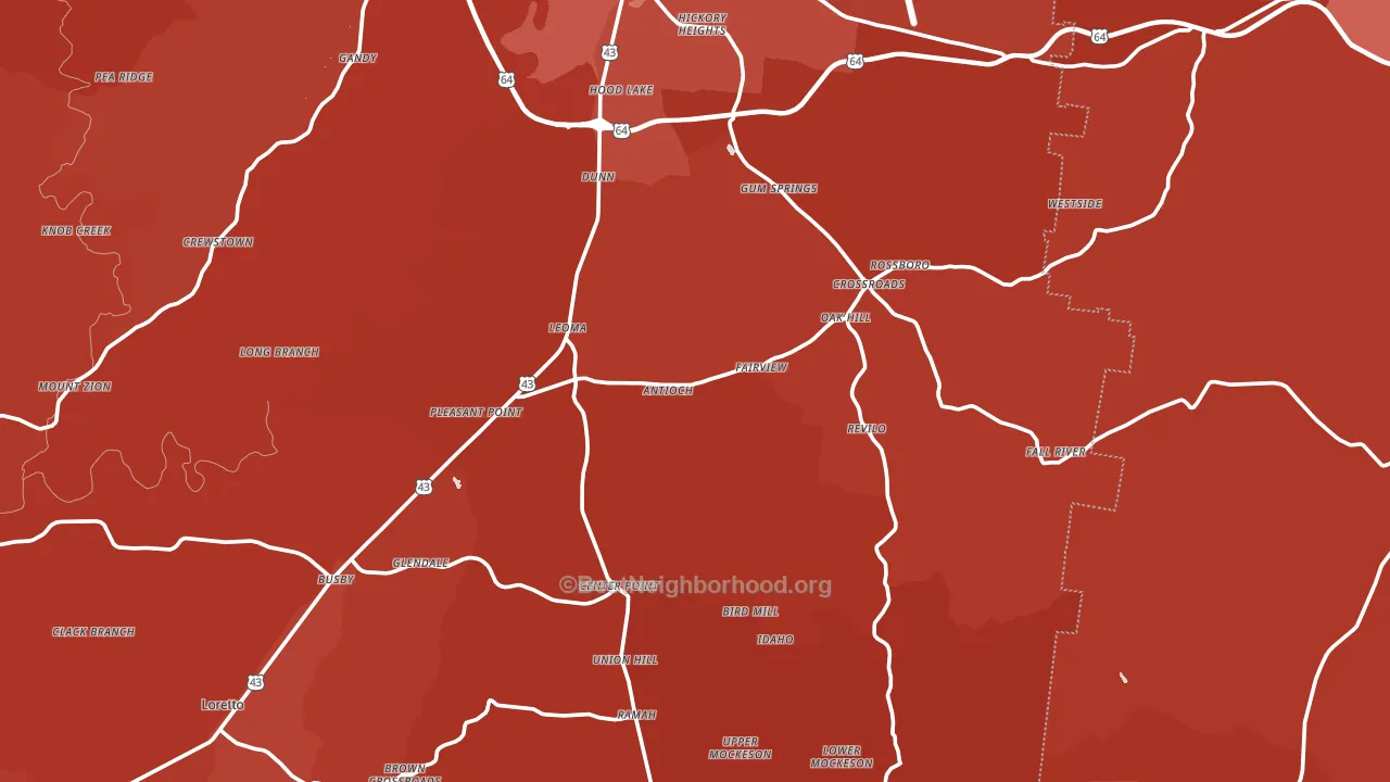 Leoma, TN block-group political-lean map