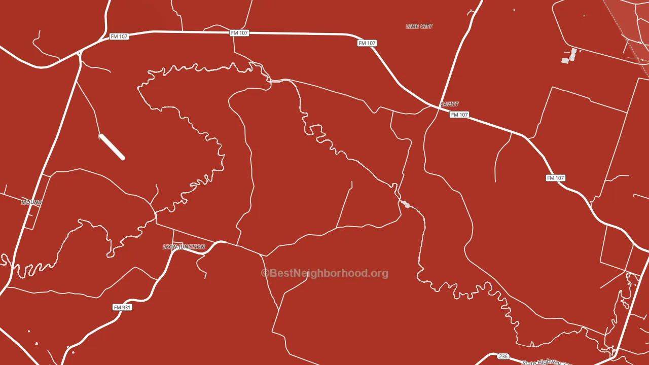 Leon Junction, TX block-group political-lean map