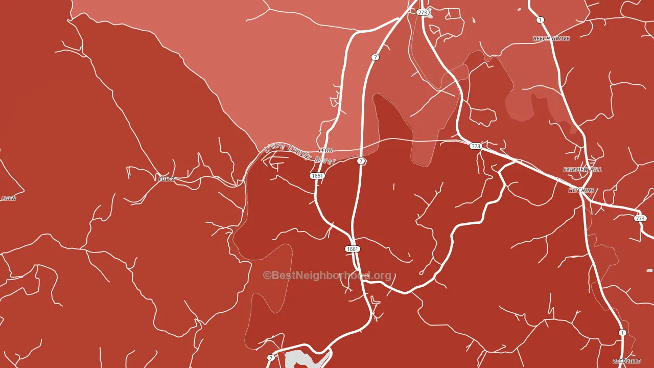 Leon, KY block-group political-lean map