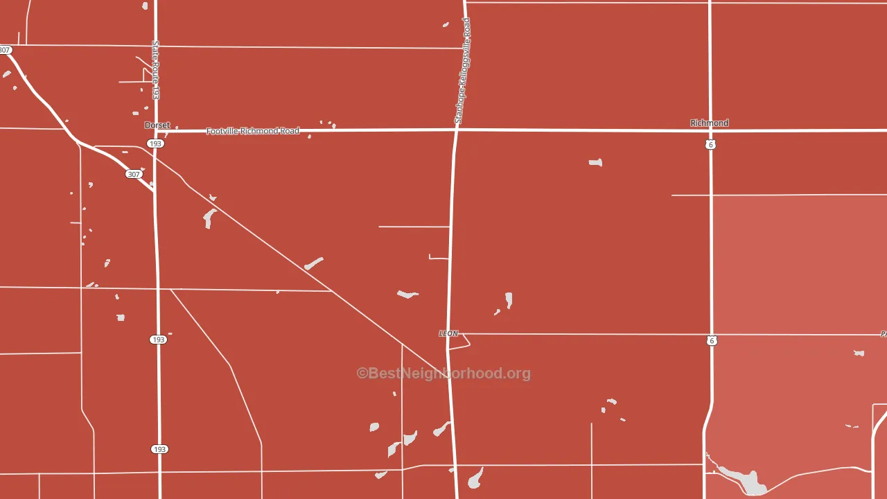 Leon, OH block-group political-lean map