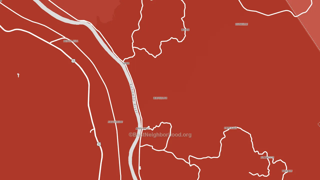 Leon, WV block-group political-lean map