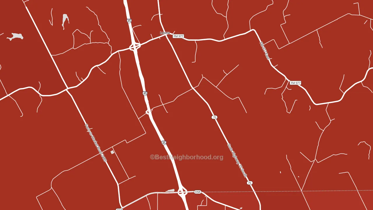 Leona, TX block-group political-lean map