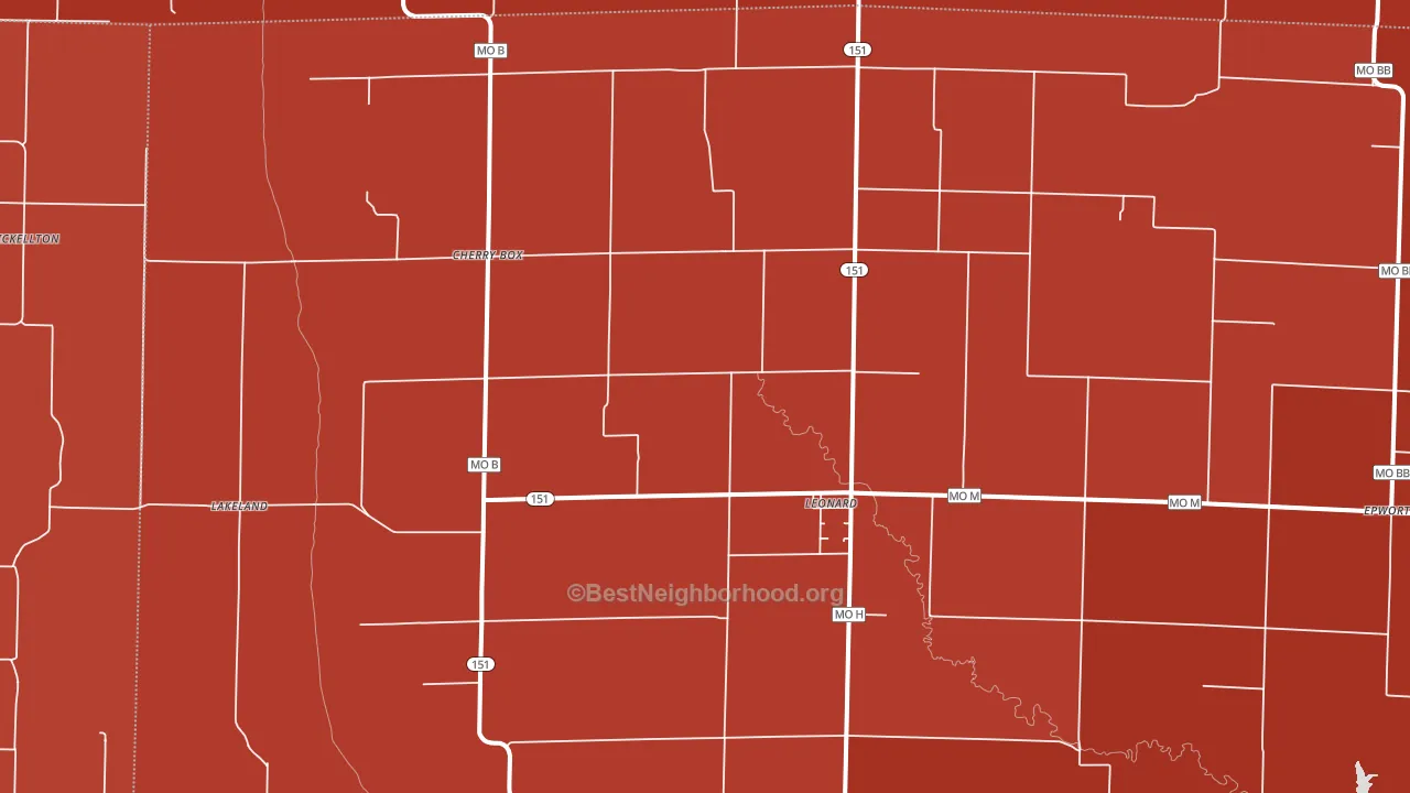 Leonard, MO block-group political-lean map