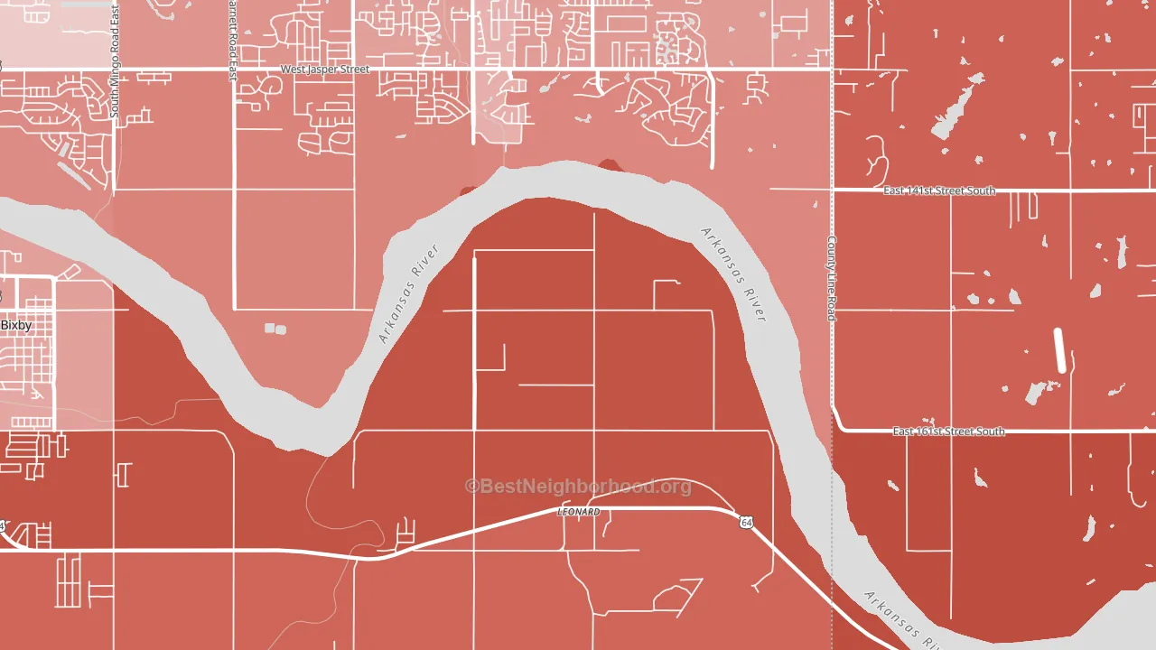 Leonard, OK block-group political-lean map